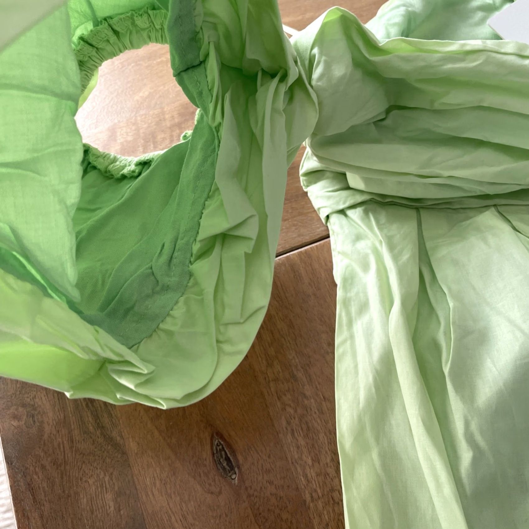 Vintage All About May Dress Women’s Size 10 Lime Green Maxi Sheath A-Line Puff Sleeve Dress Size L / US 10 / IT 46 - 6 Thumbnail