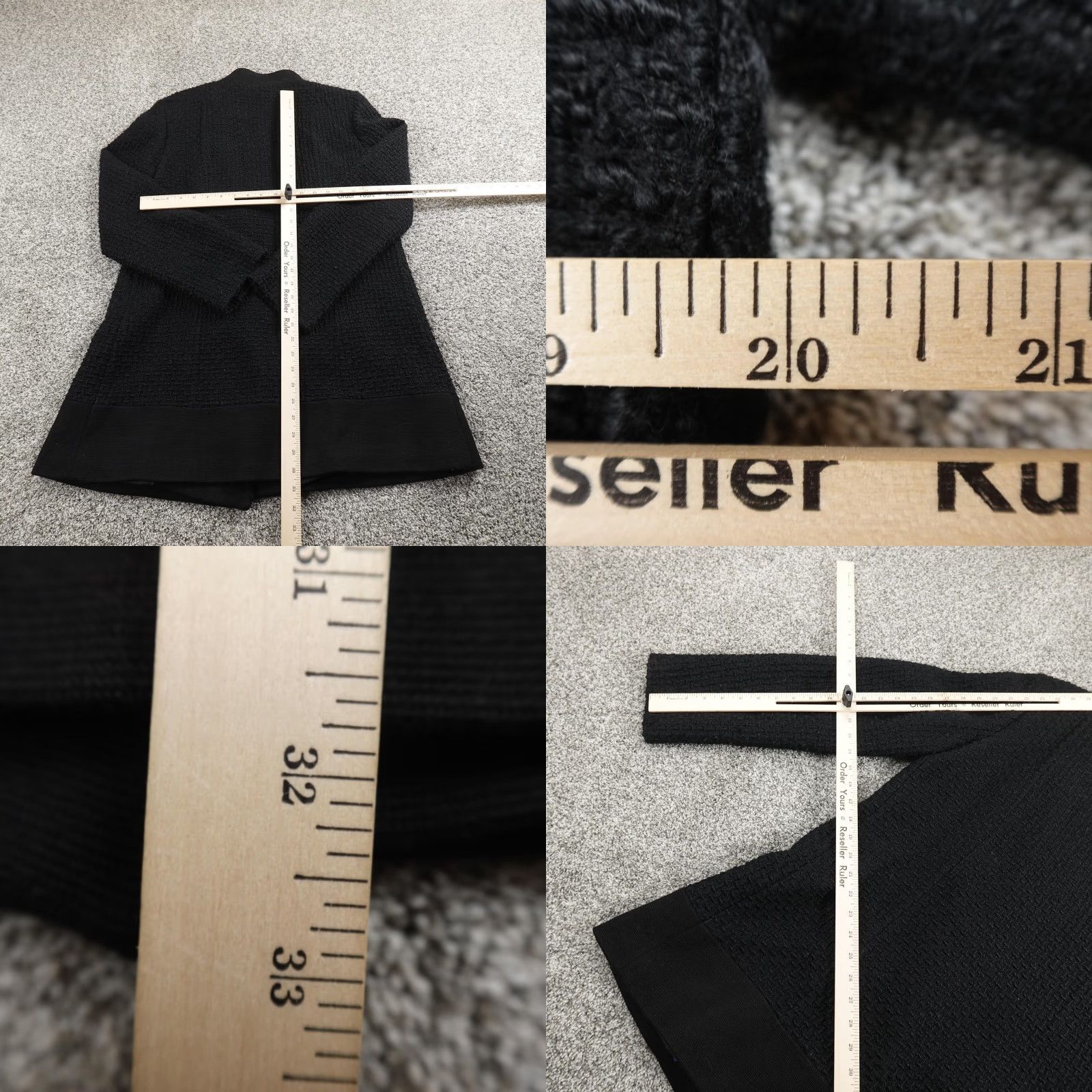 Calvin Klein Calvin Klein Coat Womens 10 Black Boucle Wool Long Topper Jacket Overcoat Fall Winter Button Lined Pockets Collared Size L / US 10 / IT 46 - 8 Thumbnail