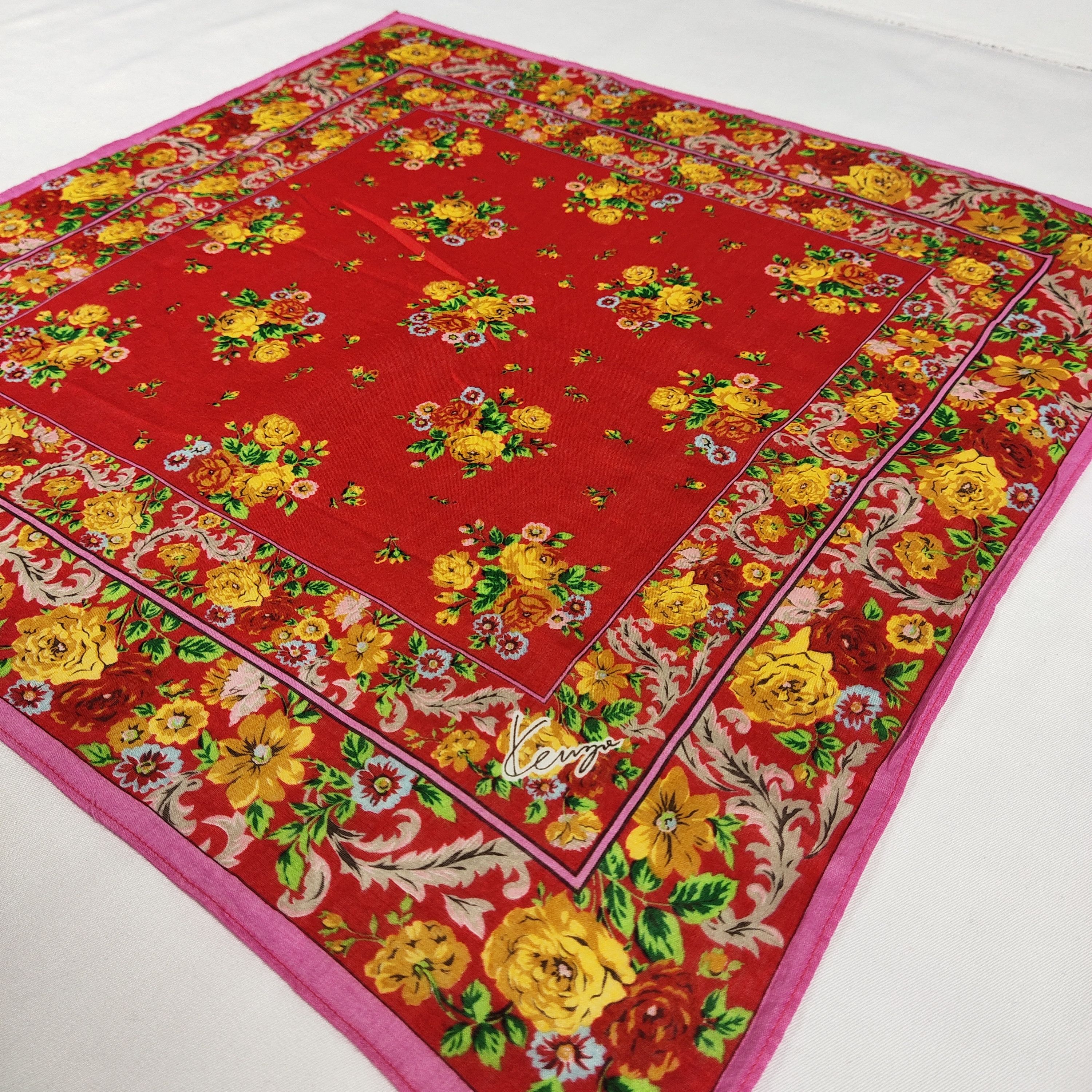 Kenzo × Vintage Kenzo Handkerchief / Neckerchief / Bandana FZ080 Size ONE SIZE - 4 Thumbnail