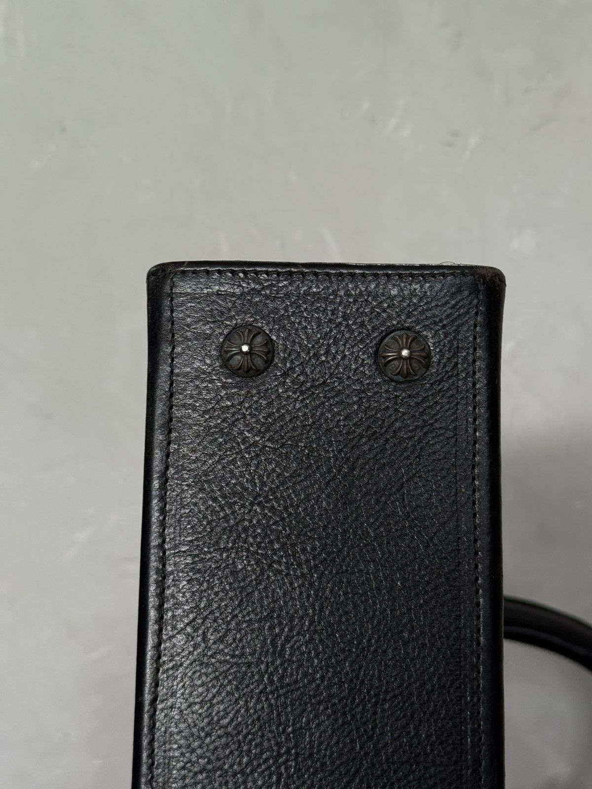Chrome Hearts Rare 90s - Grained Calfskin Fleur De Lis Leather Handbag Size ONE SIZE - 7 Thumbnail