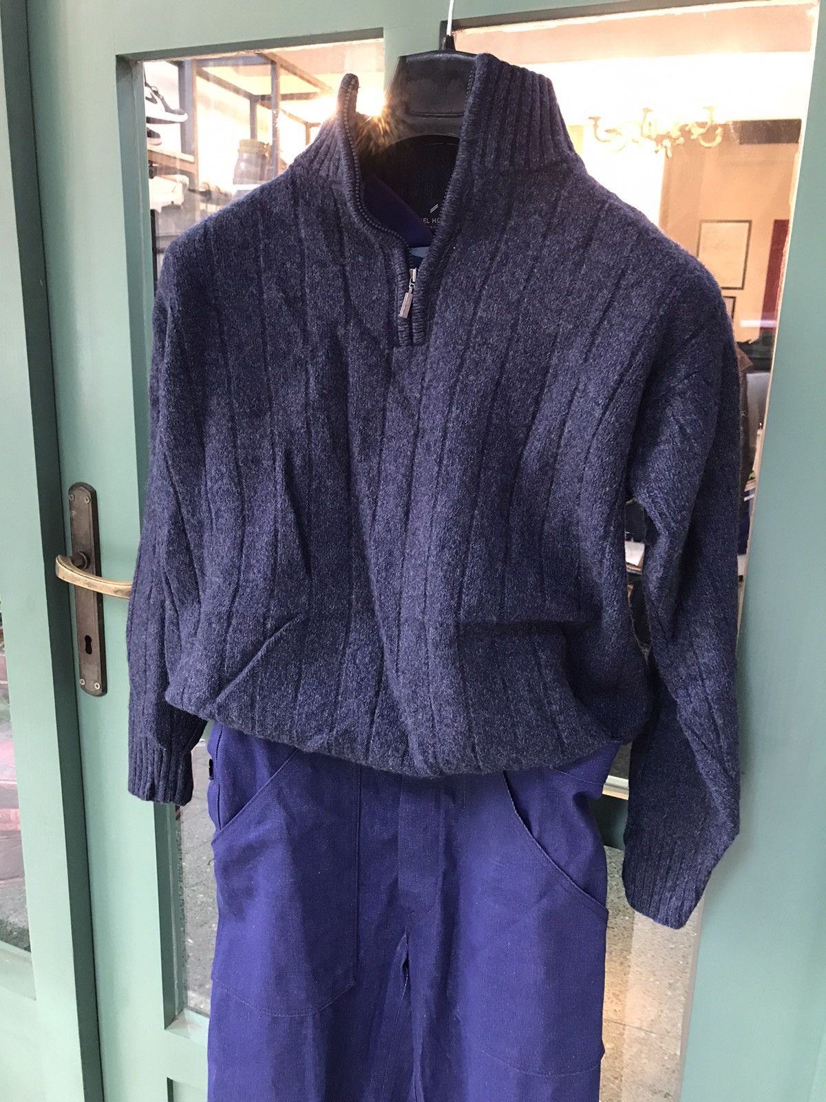 Other WOOL cotton blend THICK RIBBED QUARTER ZIP JUMPER Size US S / EU 44-46 / 1 - 1 Thumbnail