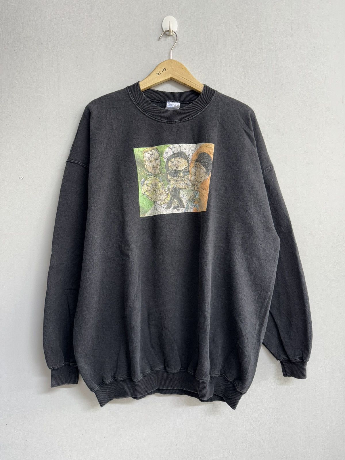Band Tees VINTAGE GRAPHIC PRINT CARTOON CARICATURES BAND U2 SWEATSHIRT Size US XL / EU 56 / 4 - 1 Thumbnail