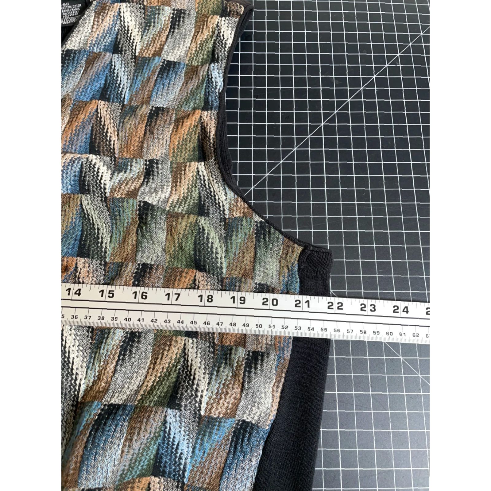 Vintage Jhane Barnes Sweater Vest Men's Medium Textured Chevron Pattern Cotton Knit Vest Size US M / EU 48-50 / 2 - 5 Thumbnail