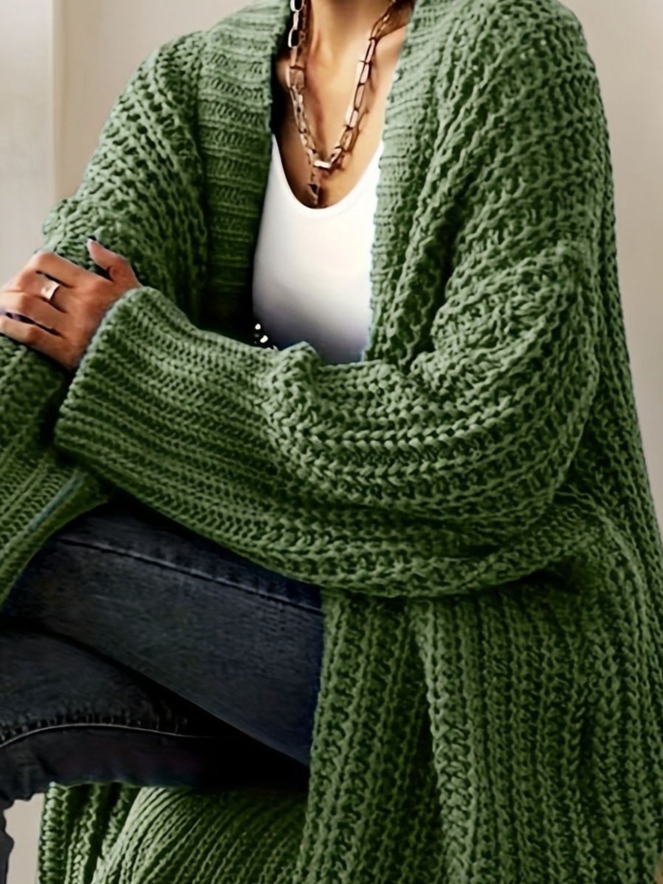 Other Chunky Knit Open Front Cardigan Size XL / US 12-14 / IT 48-50 - 2 Thumbnail