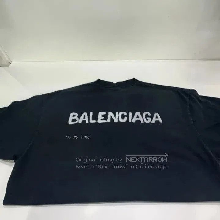 Balenciaga Black Logo Print Short Sleeve T.
