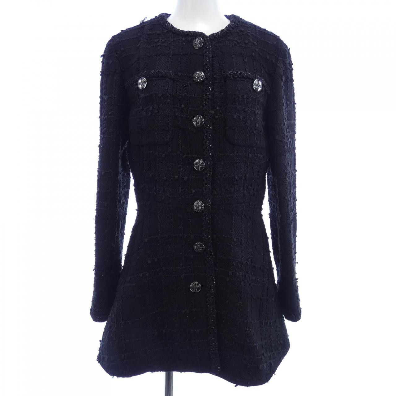 Chanel Chanel Chanel Collarless Jacket Textile Outerwear P74926V66241 DUTY FREE for USA Size ONE SIZE - 1 Thumbnail
