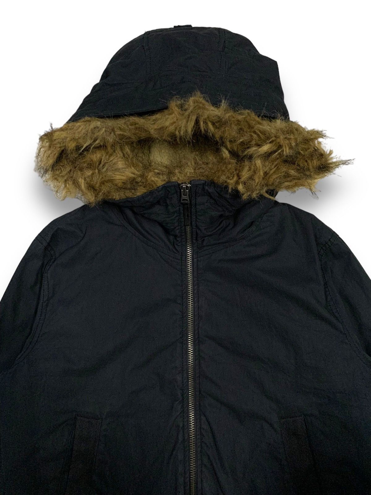 14th Addiction Gap Moonless Night Faux Fur Hooded Bomber Jacket Size US XS / EU 42 / 0 - 5 Thumbnail