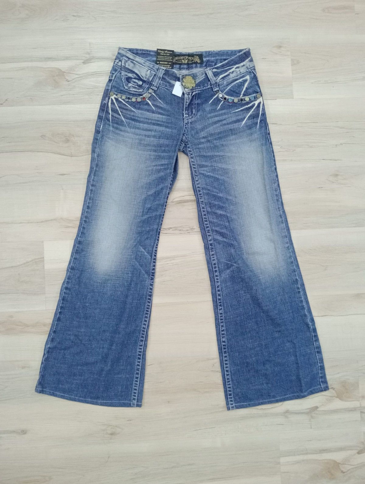 Designer × Japanese Brand Red Pepper distressed flared denim Size US 30 / EU 46 - 1 Thumbnail