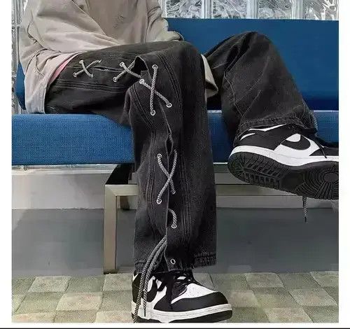 Japanese Brand Cross Ribbon Men's Baggy Denim Pants Size US 30 / EU 46 - 1 Thumbnail