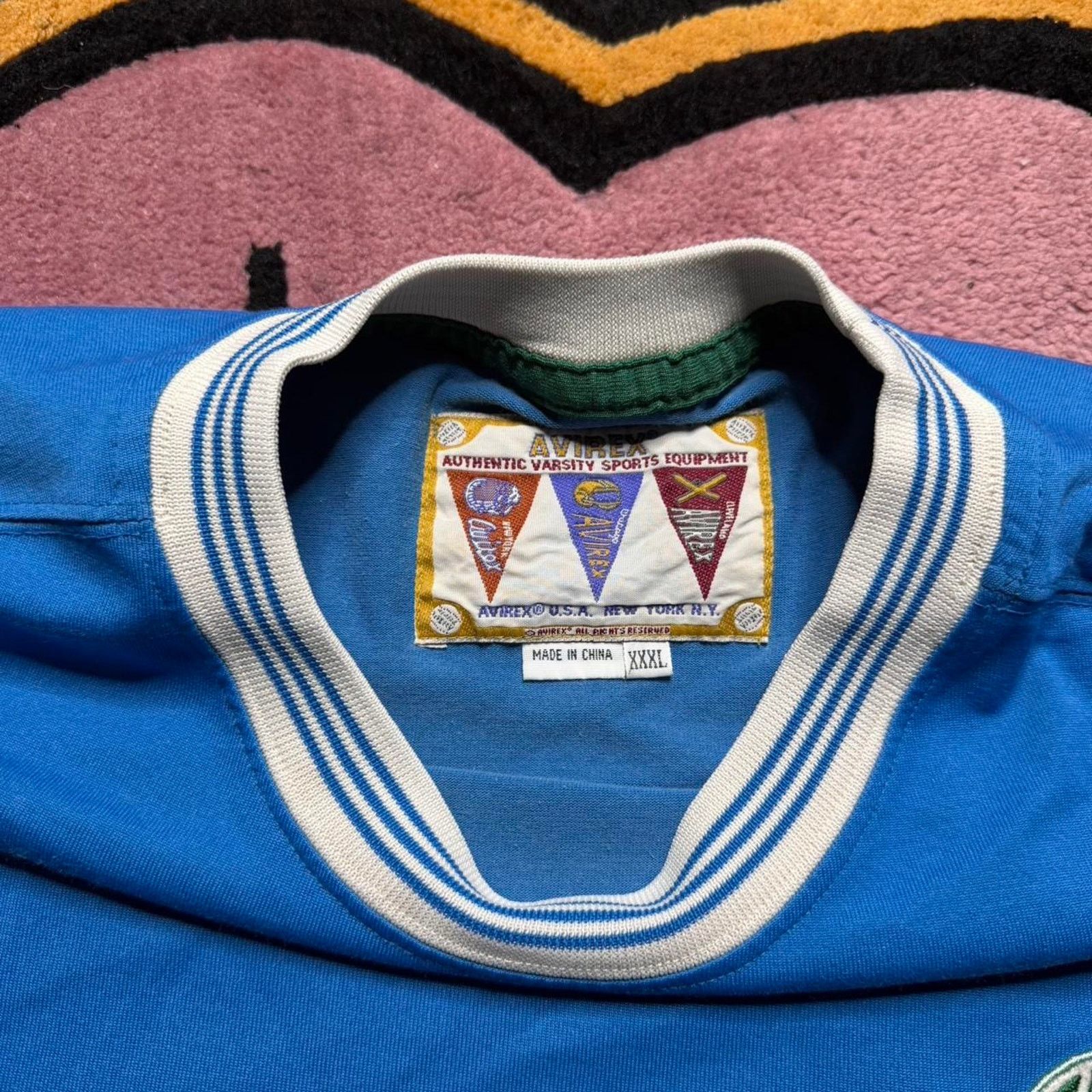 Avirex × Vintage Vintage Y2K Avirex Embroidered Logo S/S Jersey Size 3XL Blue Size US XXL / EU 58 / 5 - 3 Thumbnail