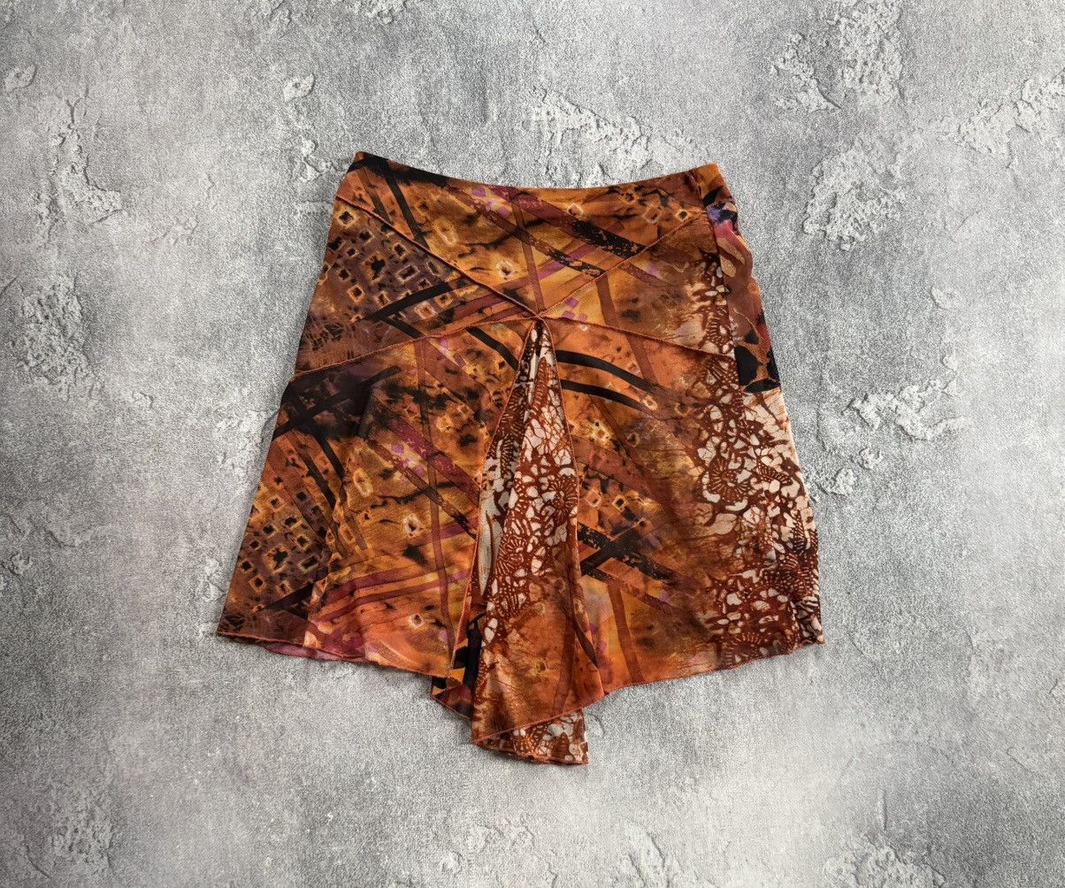 Jean Paul Gaultier Retro 90s skirt mini mesh all printed flowers 🌺 Avantgarde Size 26" / US 2 / IT 38 - 11 Thumbnail