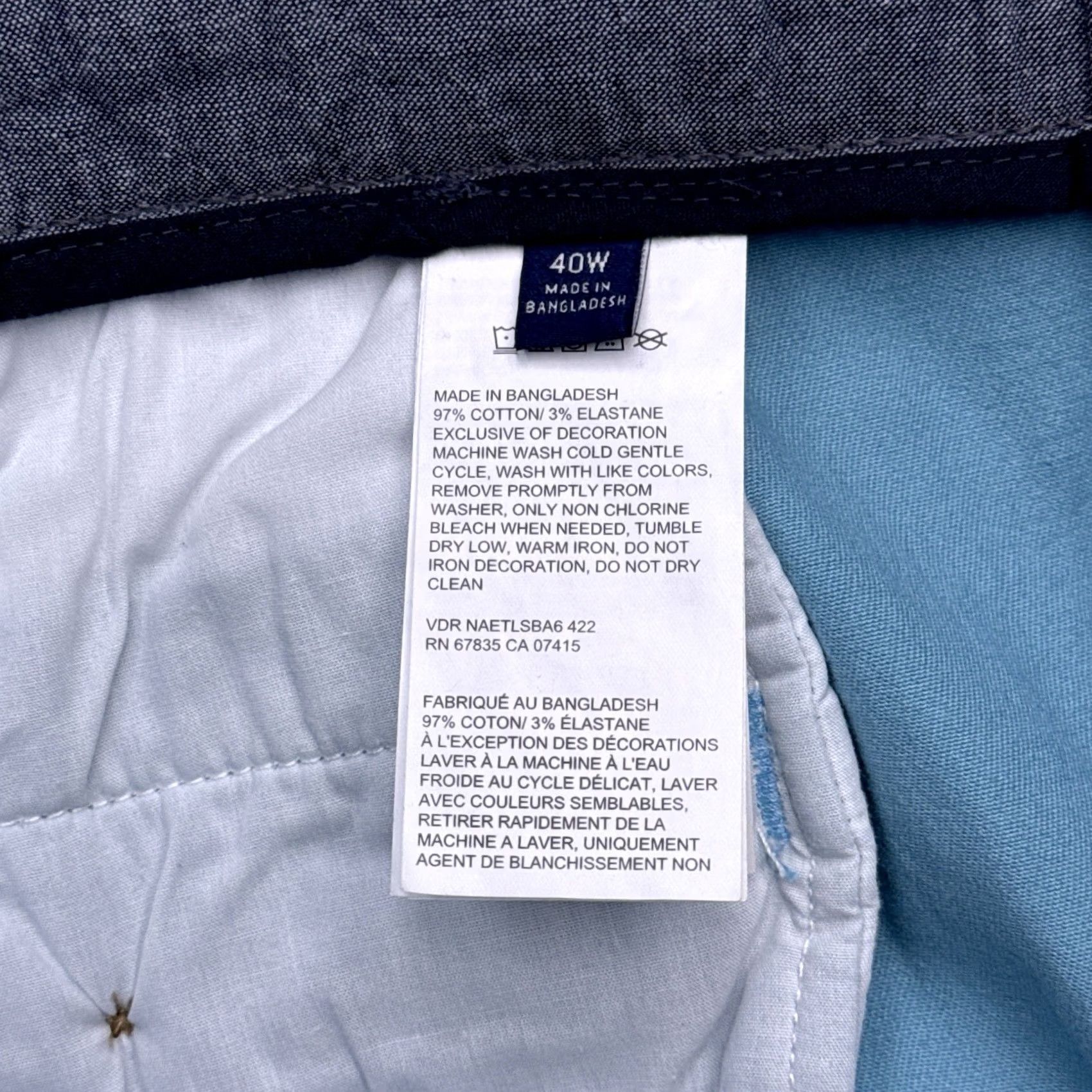 Nautica Nautica Deck Short Adult 40 Blue High Rise Classic Fit Stretch Chino Casual Size US 40 / EU 56 - 6 Thumbnail