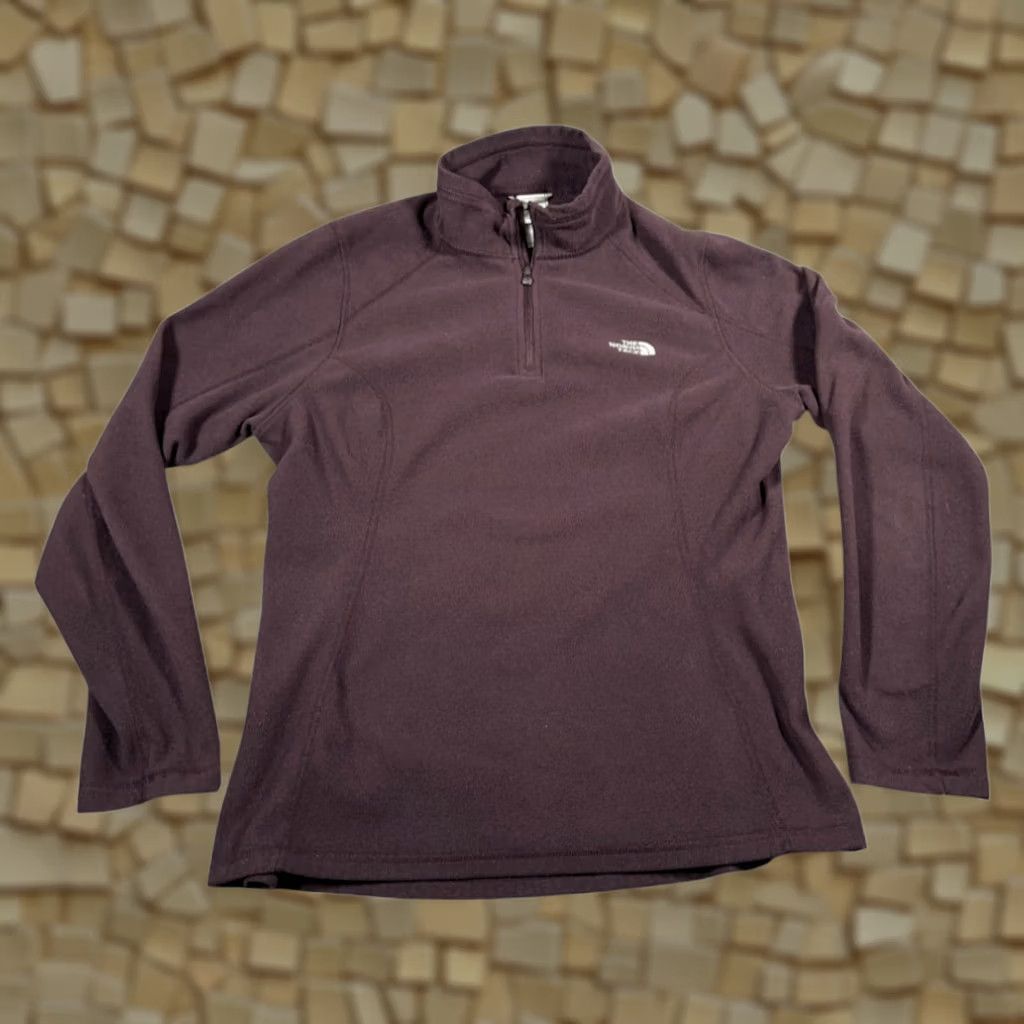 The North Face The North Face Sweater Womens Large Red Fleece Pullover 1/4 Zip Outdoor Raglan Sleeve Mock Neck Pullover Size L / US 10 / IT 46 - 1 Thumbnail