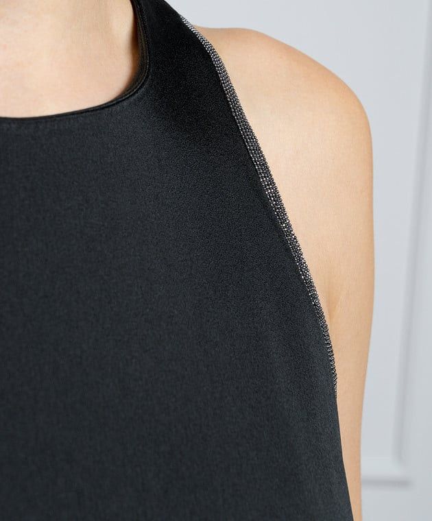 Brunello Cucinelli o1w1db10825 Dress in Black Size L / US 10 / IT 46 - 5 Thumbnail