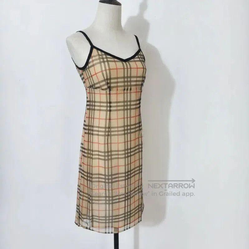 Burberry Burberry Summer Checked Khaki Dress. Size M / US 6-8 / IT 42-44 - 3 Thumbnail