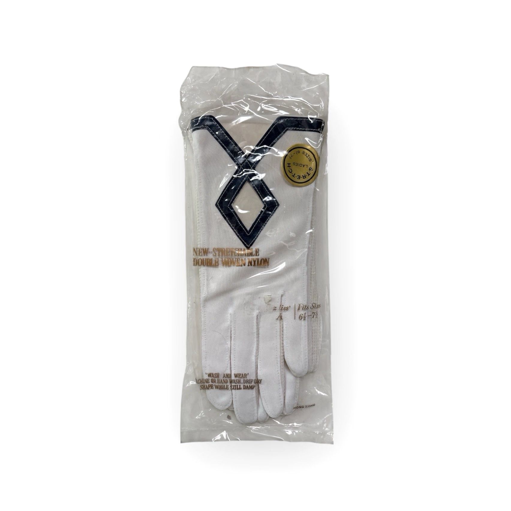 Vintage VINTAGE dress gloves womens XS 70s deadstock NIP white nylon 70s fashion gloves Womens XS-7.5 Size XS / US 0-2 / IT 36-38 - 7 Thumbnail