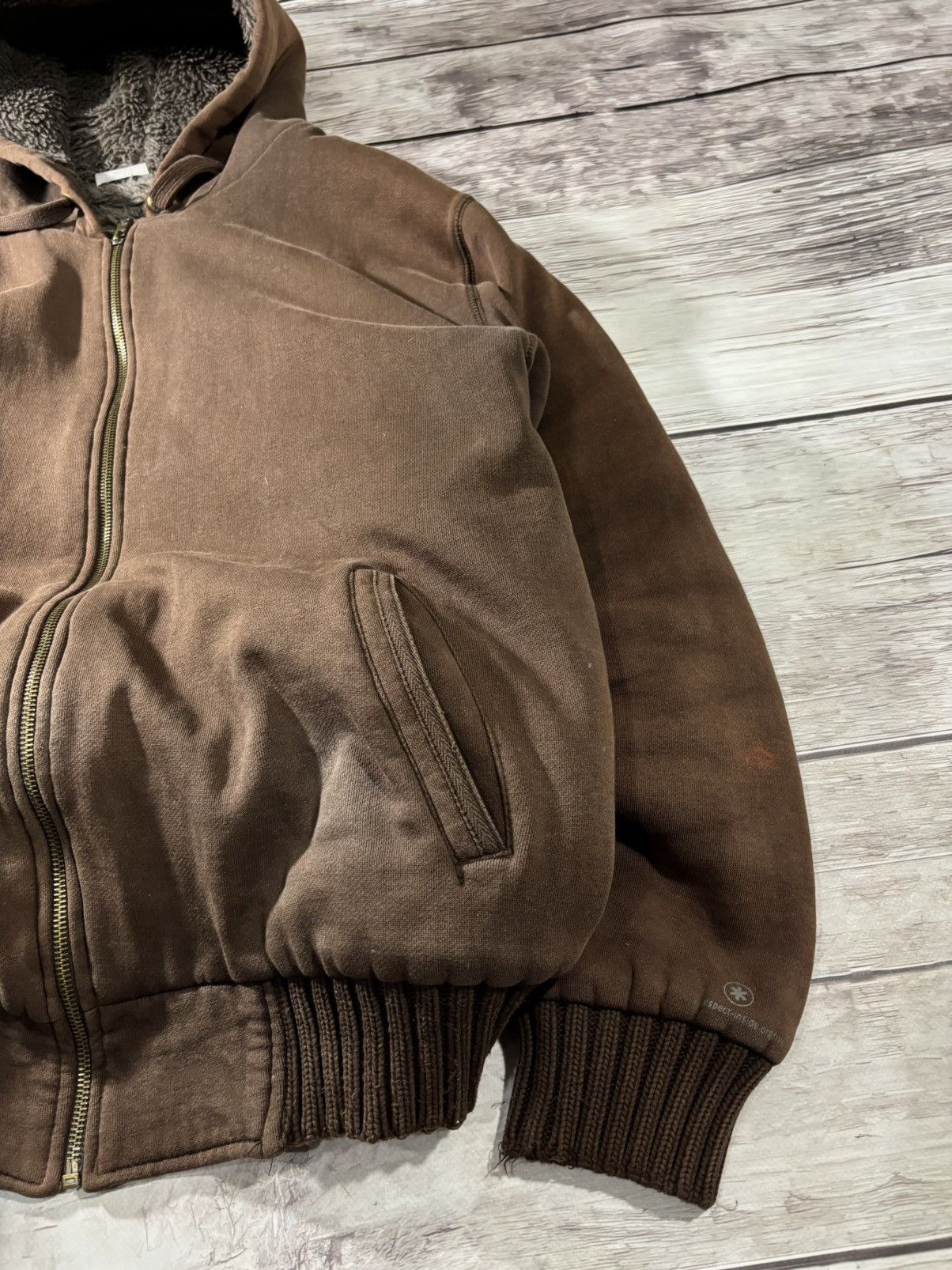 Carhartt × Hysteric Glamour × Vintage VINTAGE Y2K CARHARTT STYLE WASHED BROWN TRAVIS FUR HOODIE Size US L / EU 52-54 / 3 - 3 Thumbnail