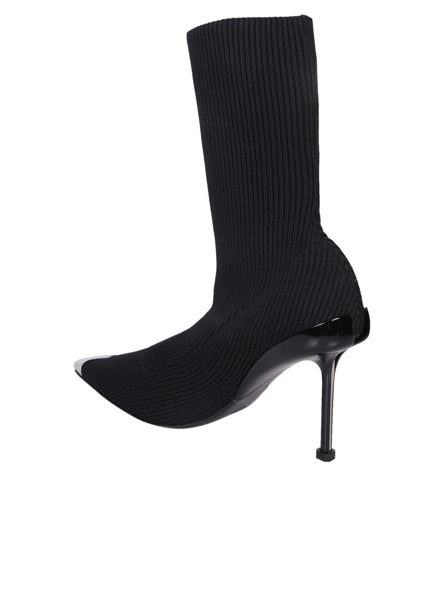 Alexander McQueen o1w1db10925 Slash Knit Boot in Black/Silver Size US 8 / IT 38 - 3 Thumbnail