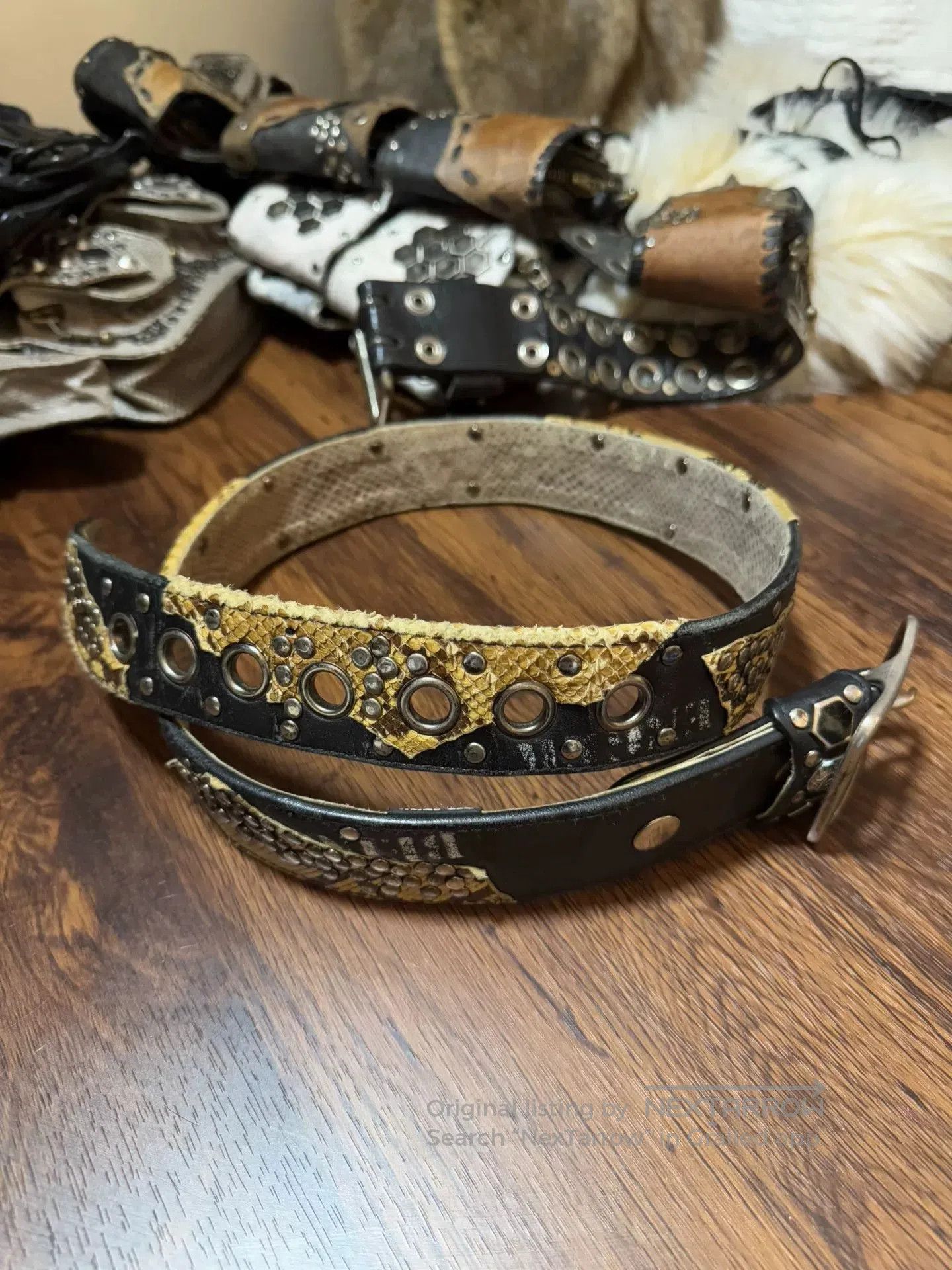 KMRii kmrii Snake Skin Leather Belt. Size ONE SIZE - 2 Thumbnail