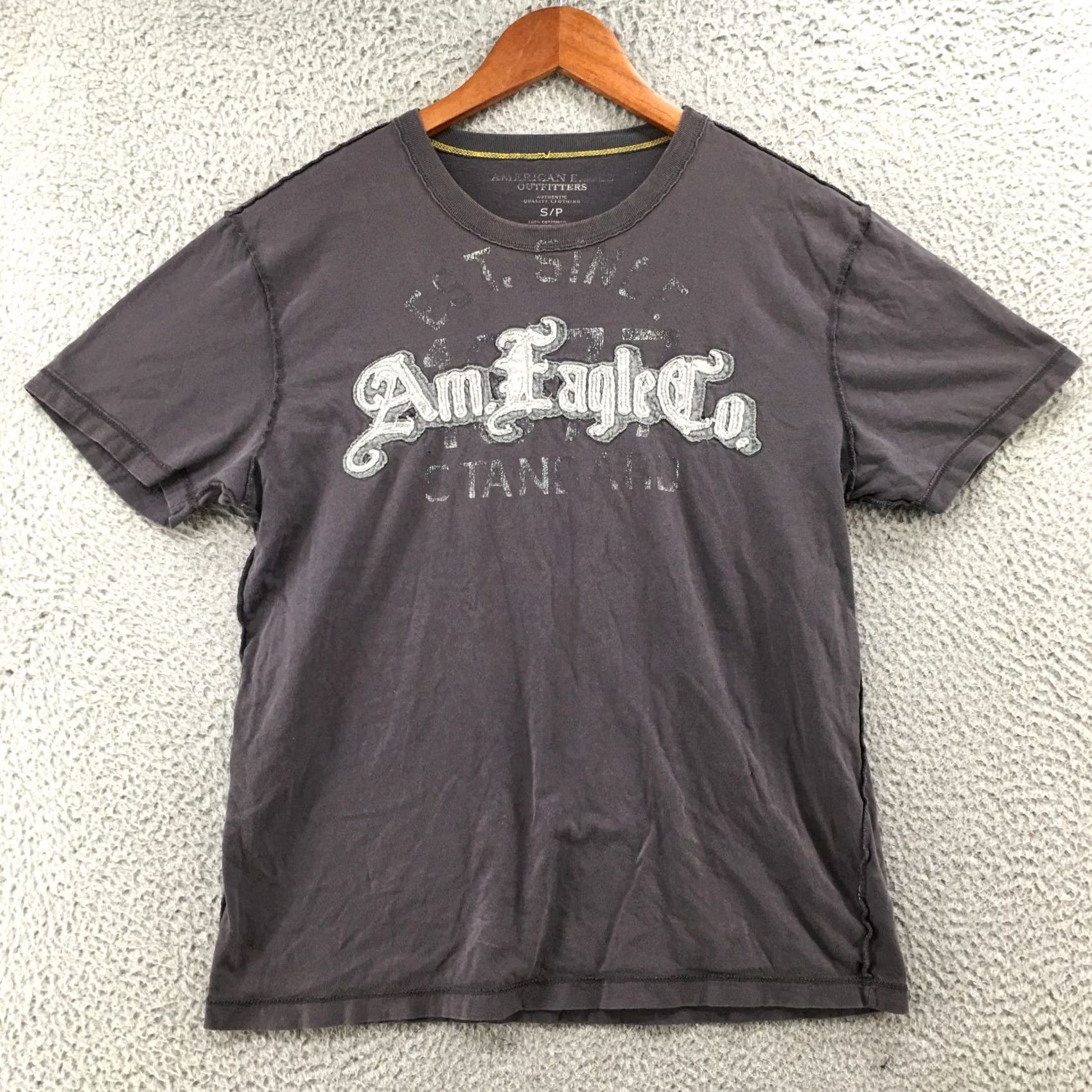 American Eagle Outfitters American Eagle Outfitters Tee Top Womens Small Gray Cotton Short Sleeve Round Neck Pullover Size S / US 4 / IT 40 - 2 Thumbnail