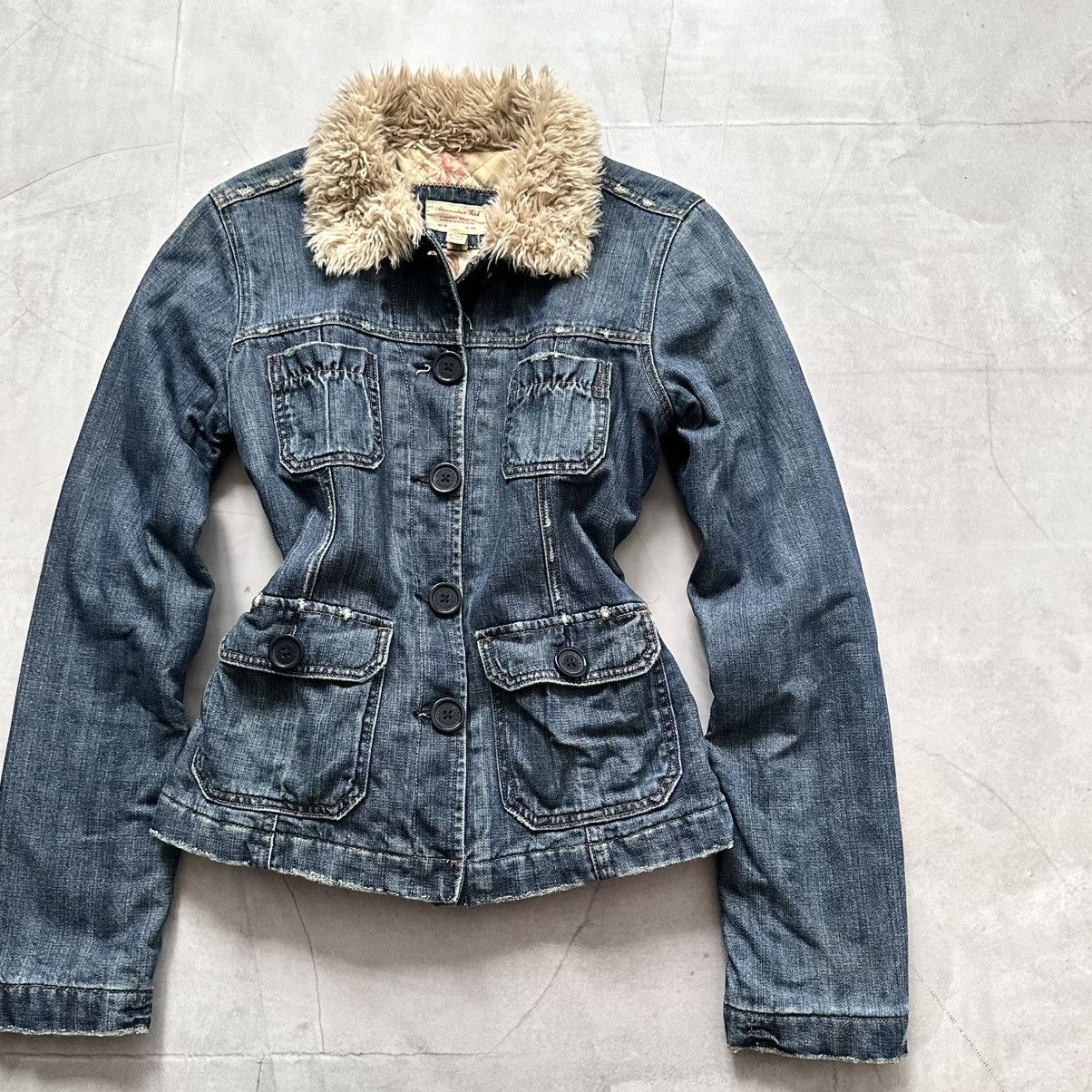 Hysteric Glamour × Undercover Abercrombie Fitch Napoleon Military Denim Jacket Fur Trim Size M / US 6-8 / IT 42-44 - 2 Thumbnail