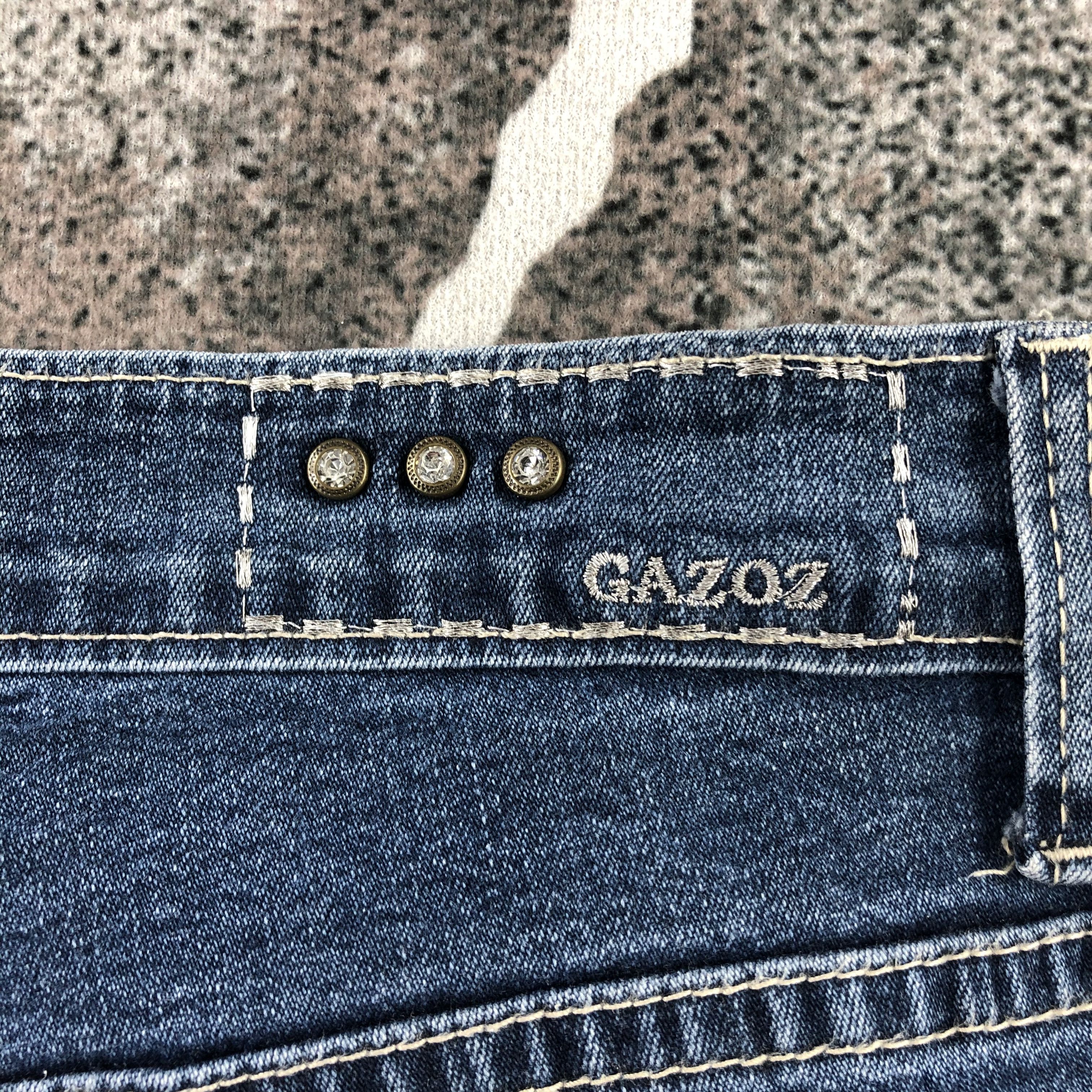 Japanese Brand Gazoz Jeans Blue Wash Flare Denim KJ1284 Size 34" / US 12 / IT 48 - 5 Thumbnail