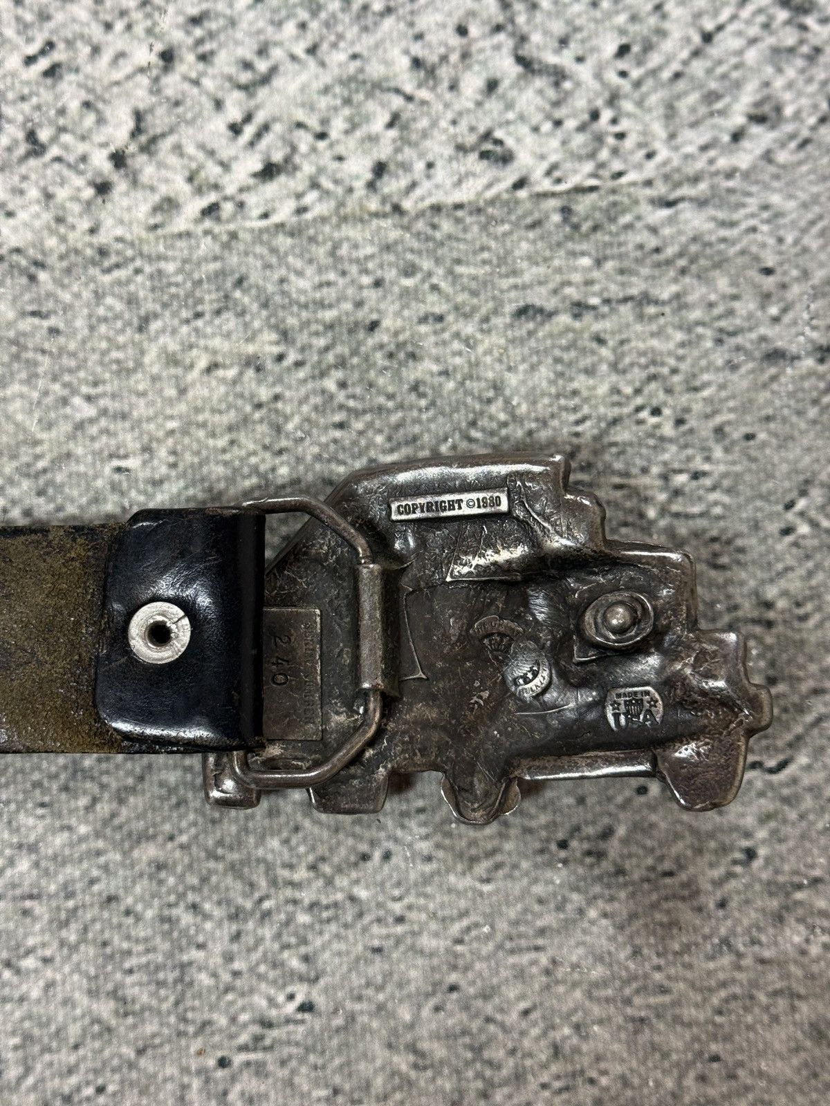 Diesel Diesel leather belt big buckle Y2K brown truck 80s vintage Size 40 - 5 Thumbnail