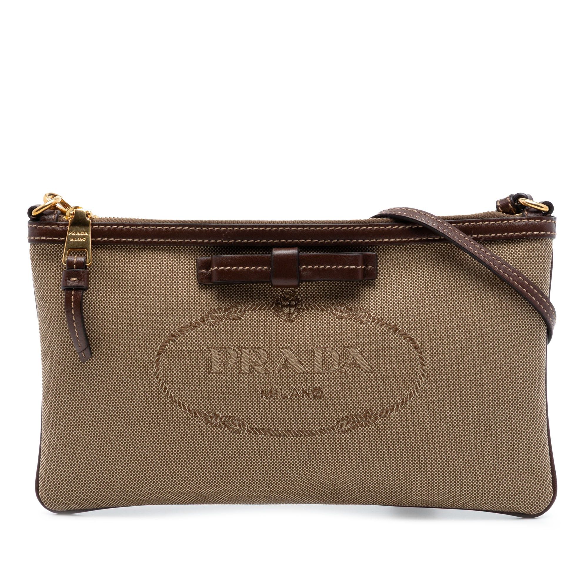 Prada Canvas Canapa Logo Bow Shoulder Bag Size ONE SIZE - 1 Thumbnail