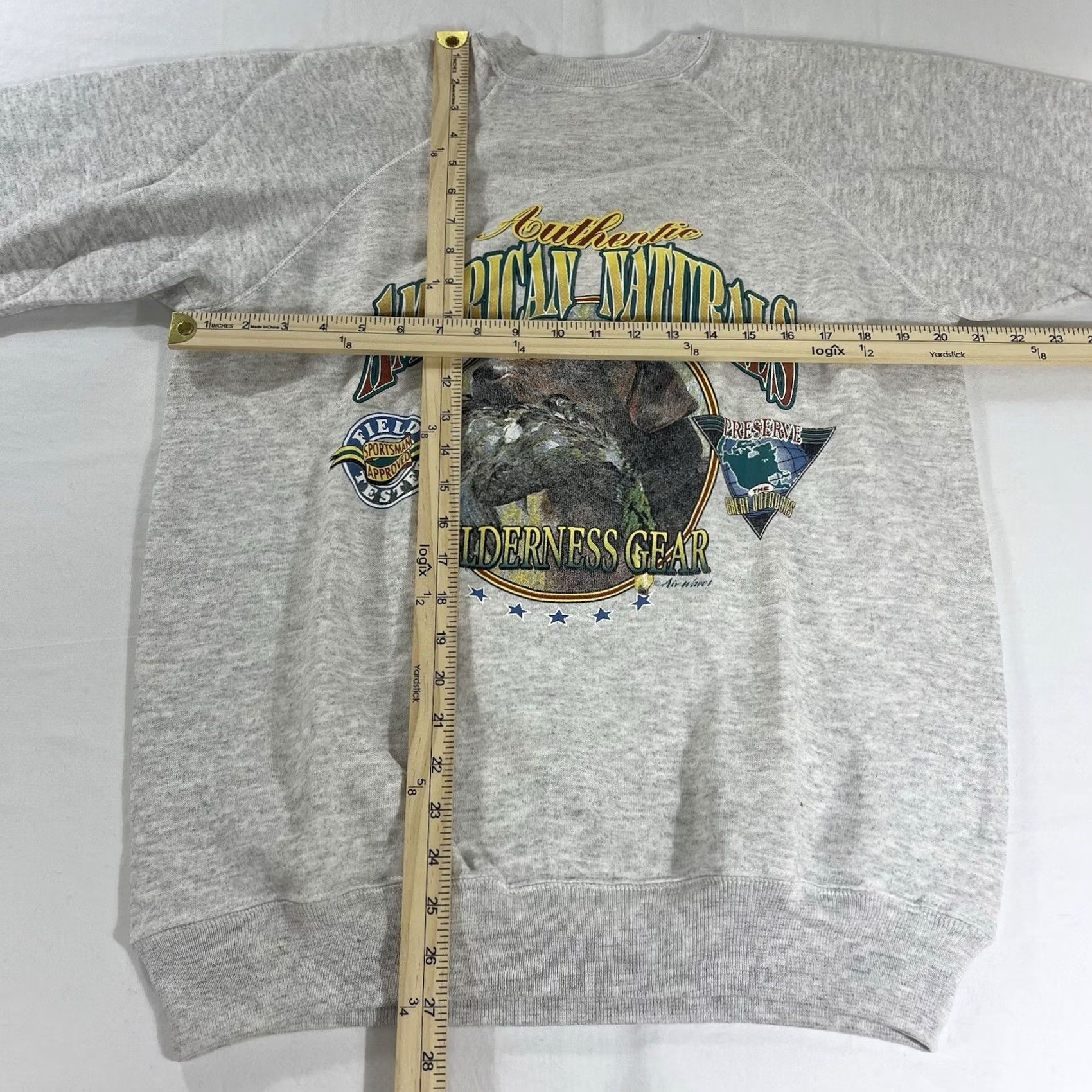 Hanes VINTAGE Hanes Sweatshirt Unisex Adults L Gray 90s Hunting Graphic Duck Waves Air L/S Crew Neck Pullover American USA Size US L / EU 52-54 / 3 - 3 Thumbnail