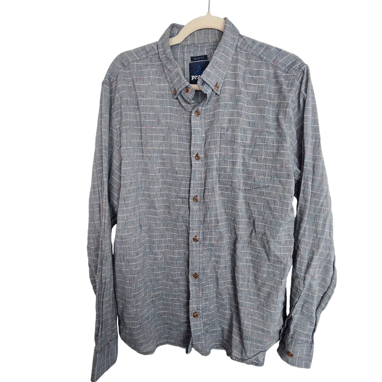 Prana Prana Shirt Gray Button Down Long Sleeve Shirt Collared L Size US L / EU 52-54 / 3 - 1 Thumbnail