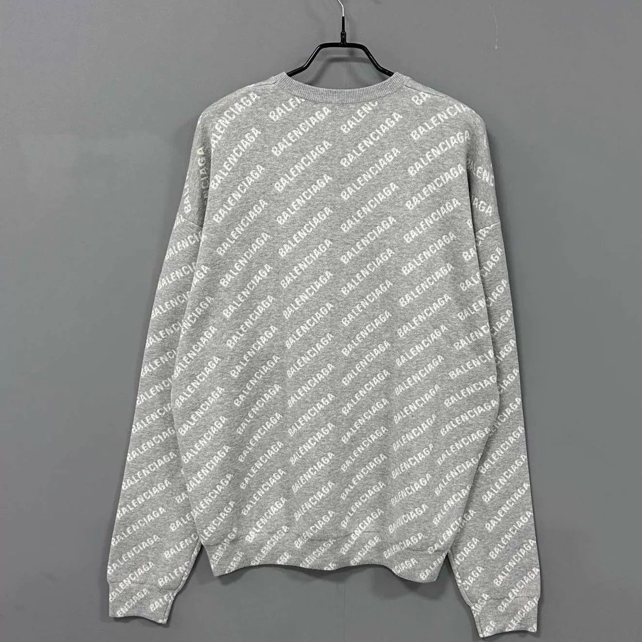 Balenciaga Balenciaga Gray Allover Print Sweater S Size US S / EU 44-46 / 1 - 3 Thumbnail