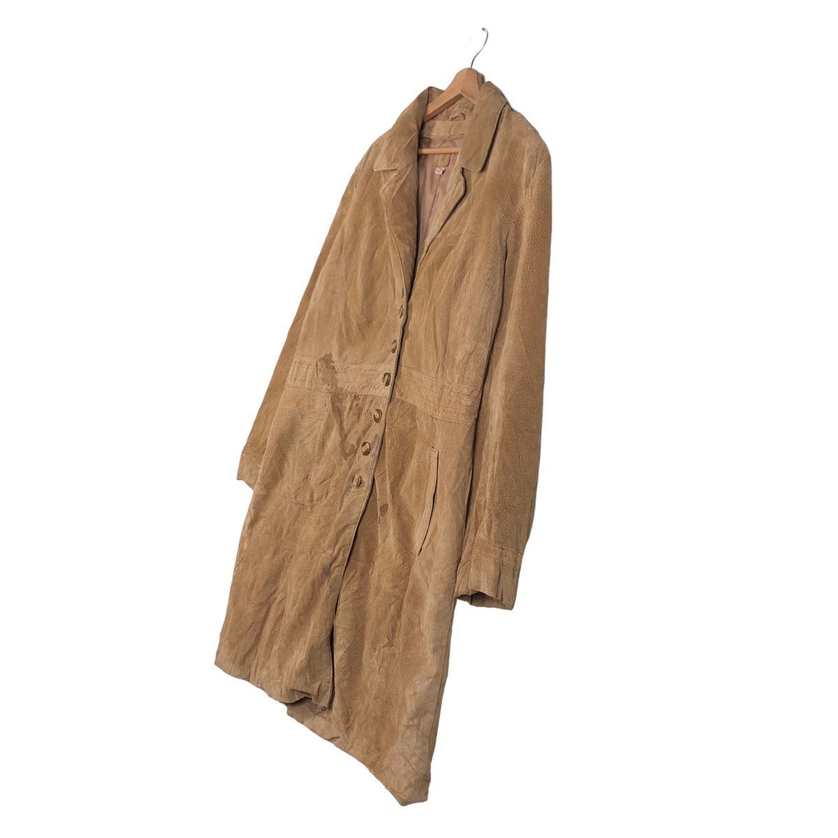 Genuine Leather 🔥Vintage Long Jacket Double Breast LW Issey Miyake Leather Size US XL / EU 56 / 4 - 2 Thumbnail