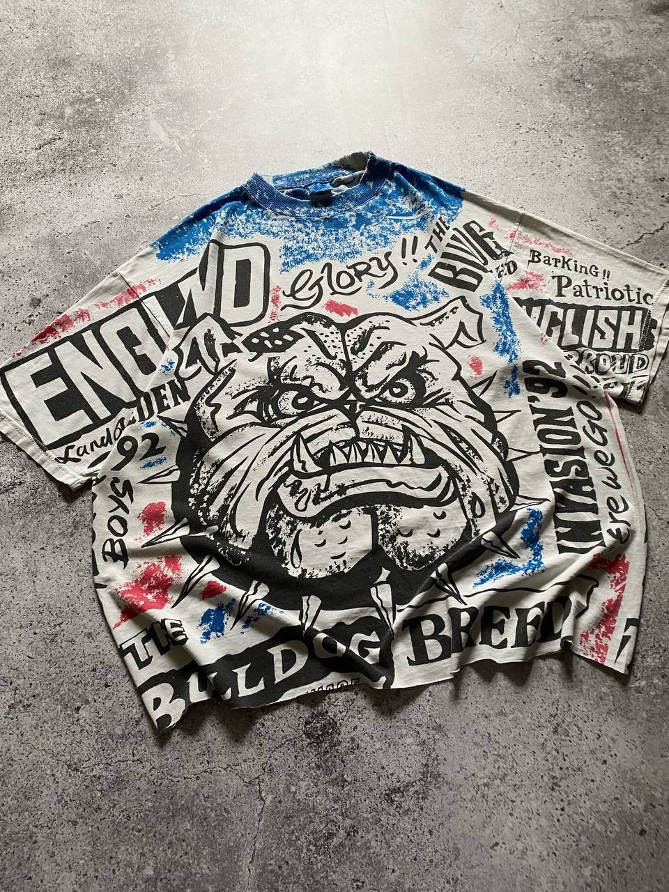 Japanese Brand × Vintage VINTAGE THE BULLDOG BREED ENGLAND SKINHEADS OVER PRINT TEE Size US L / EU 52-54 / 3 - 3 Thumbnail