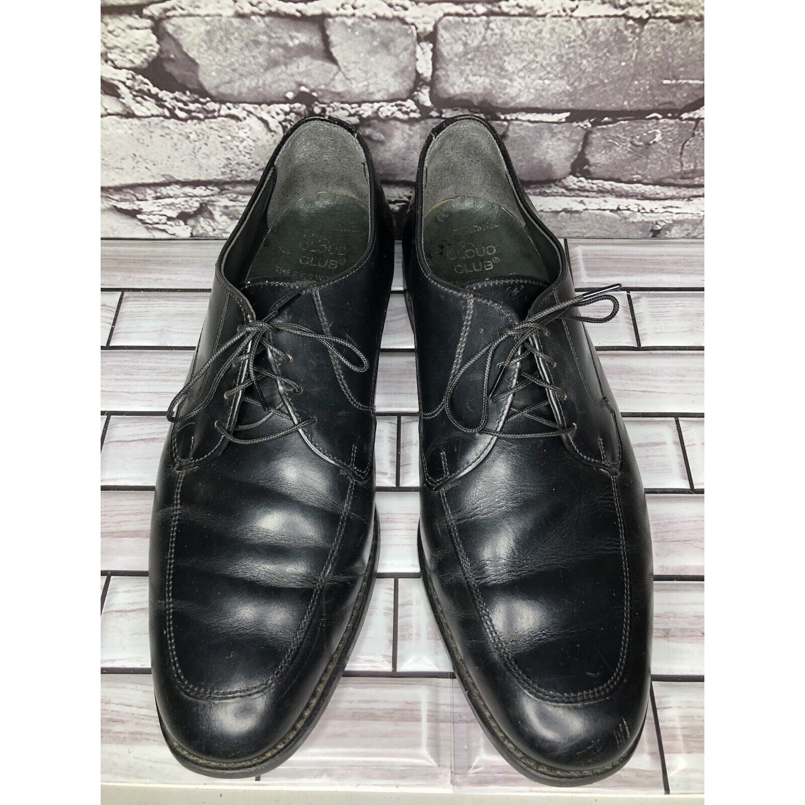 Other Cloud Club Black Leather Mock Apron Lace Up Oxfords Dress Sh Size US 11 / EU 44 - 2 Thumbnail