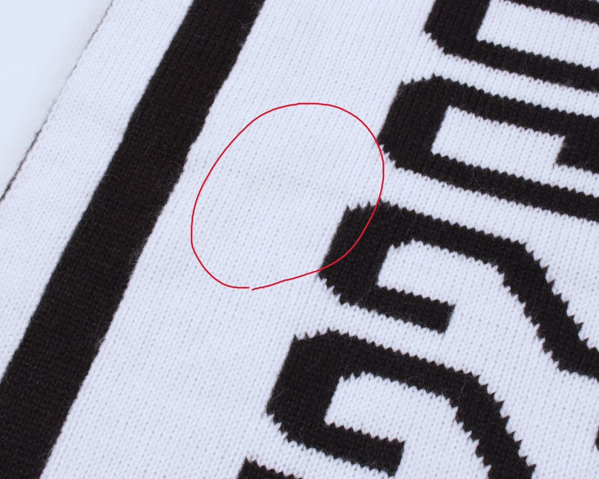 Designer × Guess GUESS Big Logo Acrylic Knitted Black White Scarf Size ONE SIZE - 9 Thumbnail