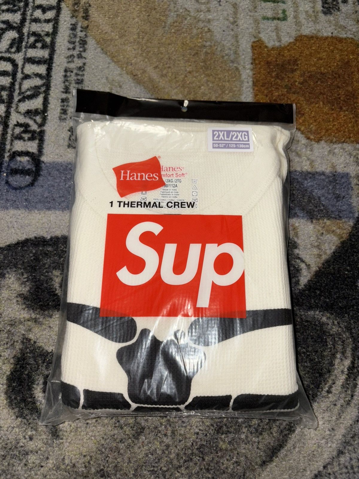 Hanes × Supreme Supreme Hanes Bones Skeleton Thermal Crew (1 Pack) Natural Size US XXL / EU 58 / 5 - 1 Thumbnail