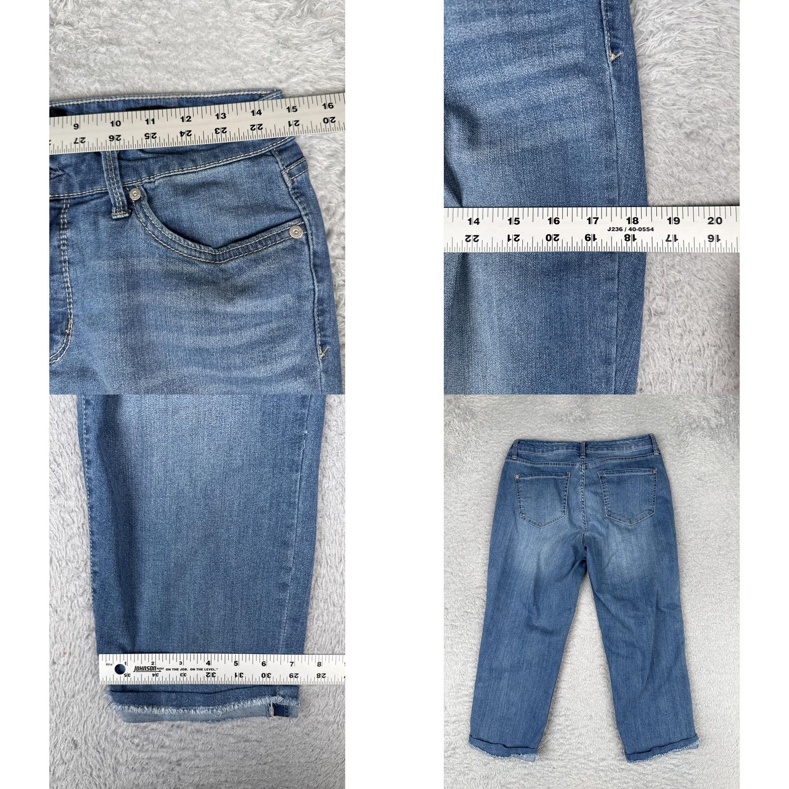 Nine West Nine West Chrystie Capri Jeans Womens 6 Blue Denim Mid Rise 5-Pocket Stretch Capris Size 28" / US 6 / IT 42 - 9 Thumbnail