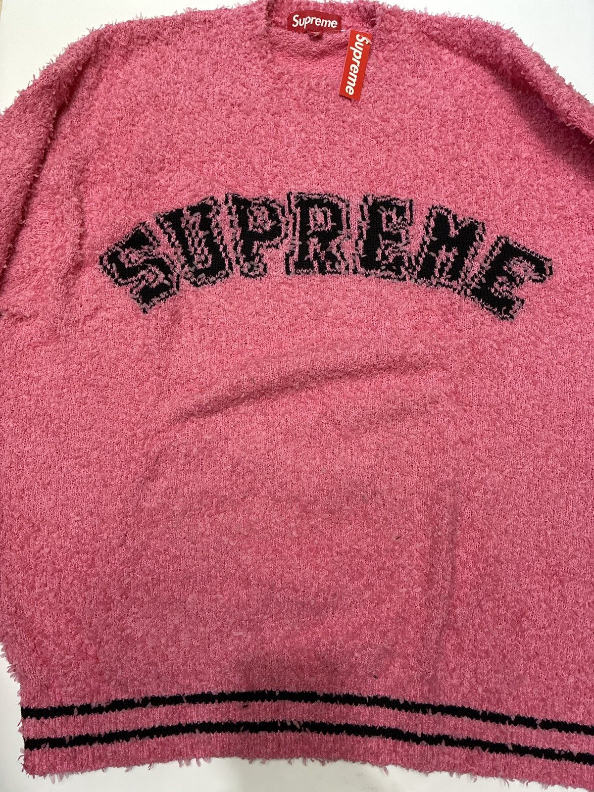Supreme Supreme Textured Arc Sweater Pink Size US L / EU 52-54 / 3 - 4 Thumbnail