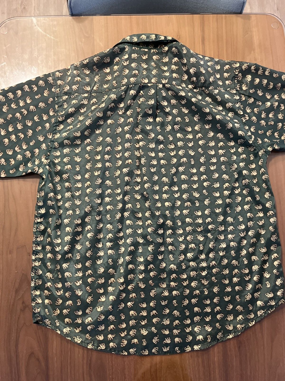 Vintage Thai Silk Elephant Camp Collar Size US M / EU 48-50 / 2 - 3 Thumbnail