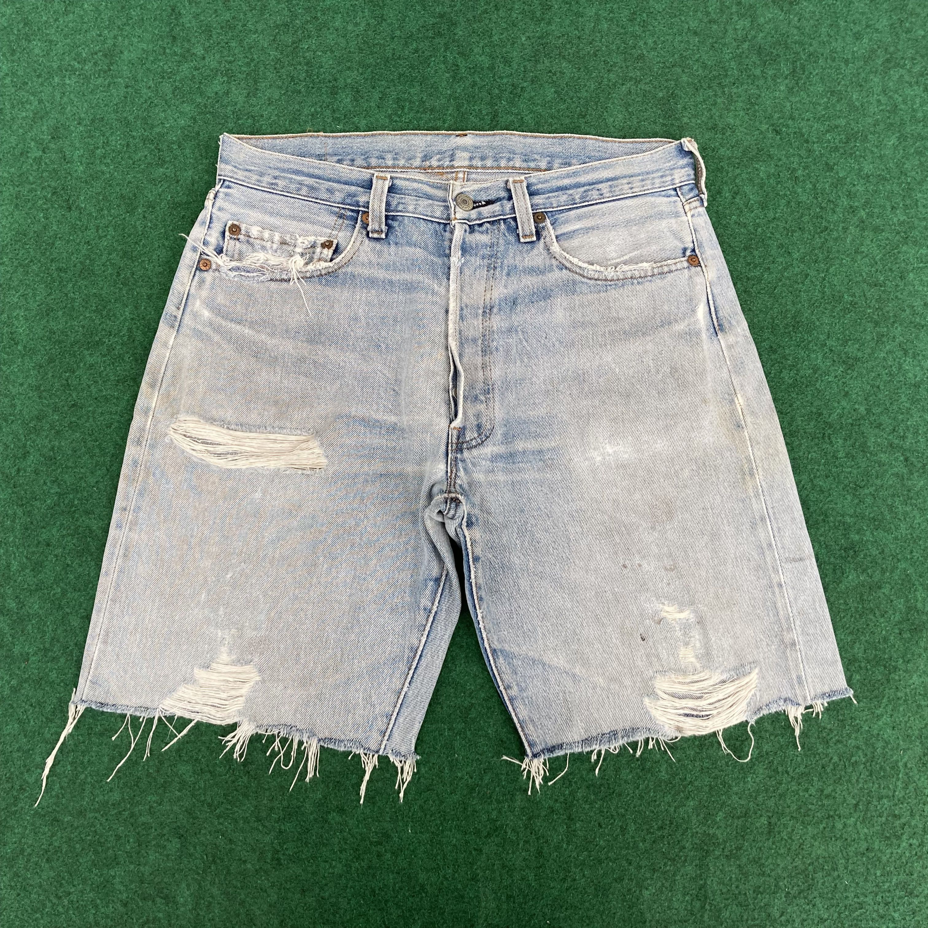 Vtg Levis 501 Button 245 Short Redline Selvedge Jorts Jeans