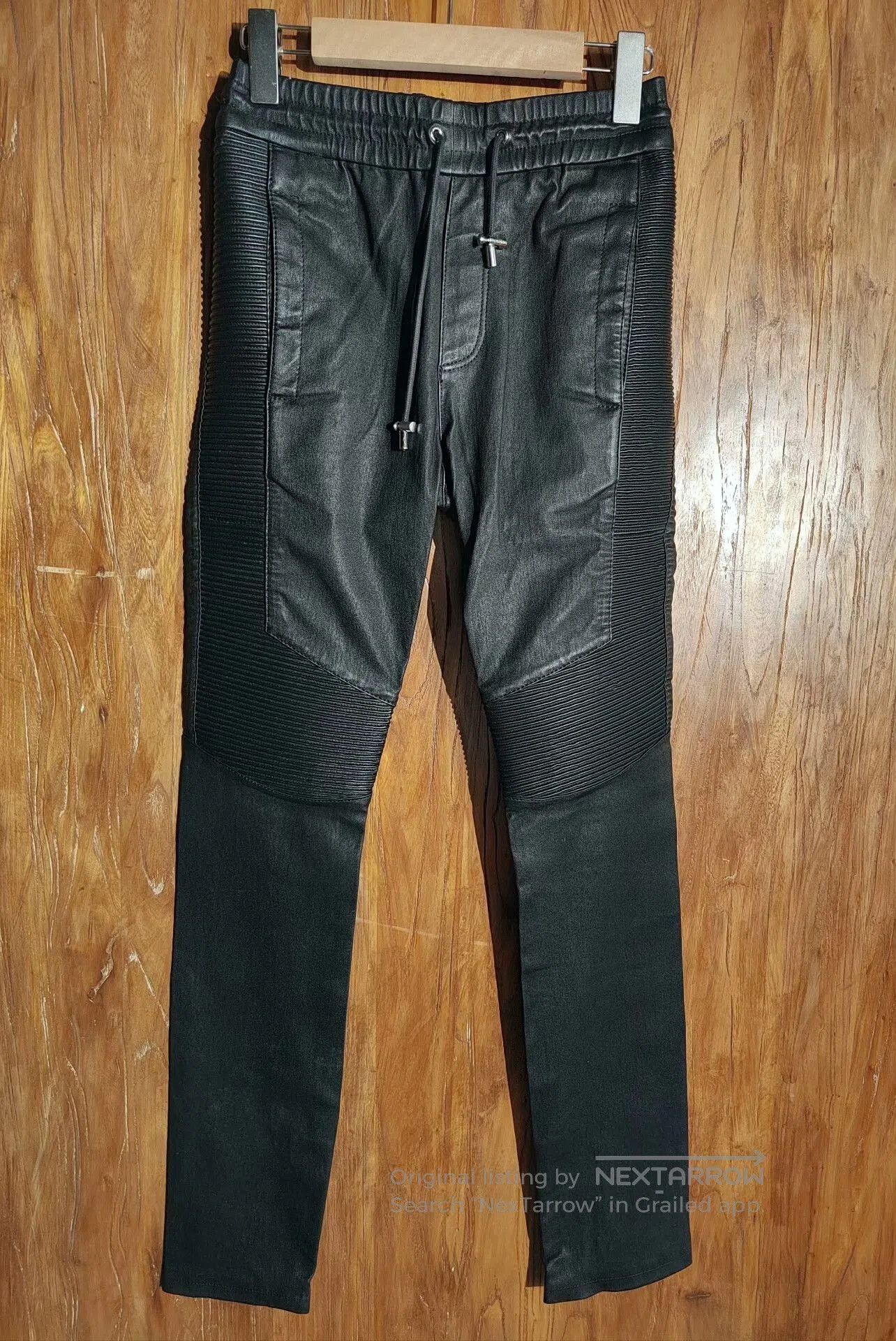 Balmain Balmain Black Leather Pants. Size 22" - 1 Thumbnail