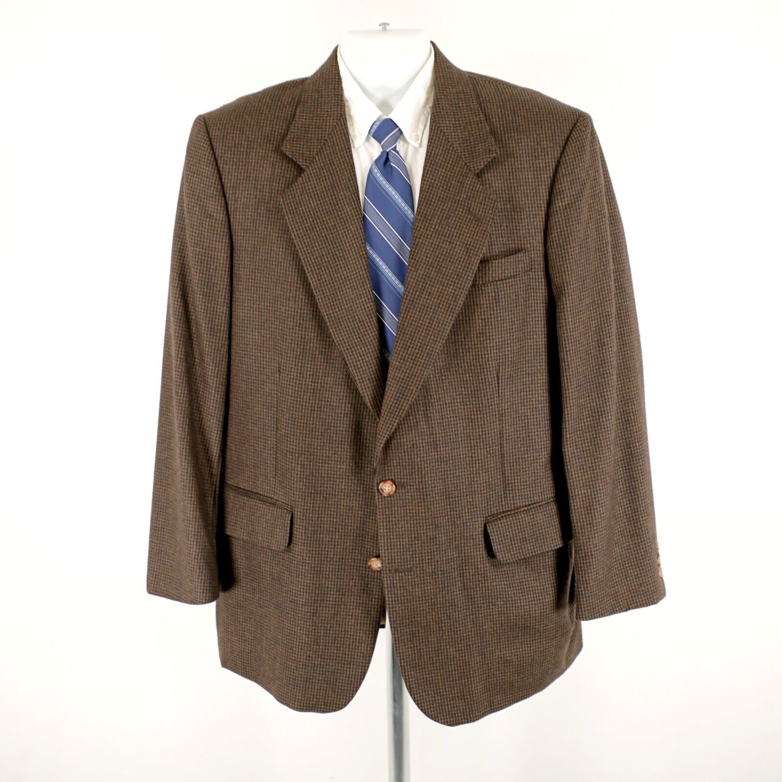 Oscar De La Renta Oscar De La Renta 42R Soft Tweed Wool Brown Green Houndstoot Size 42R - 4 Thumbnail