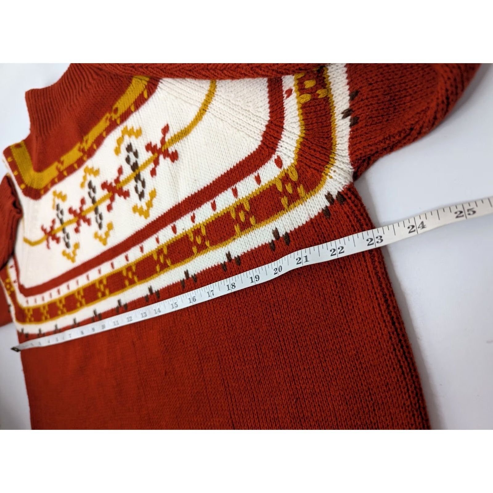 Vintage VINTAGE J. C. Penney Men’s XL Nordic Fair Isle Sweater Rust Orange Mock Neck Pullover Skiing Knits Womens Mens Boys Girls Size US XL / EU 56 / 4 - 6 Thumbnail