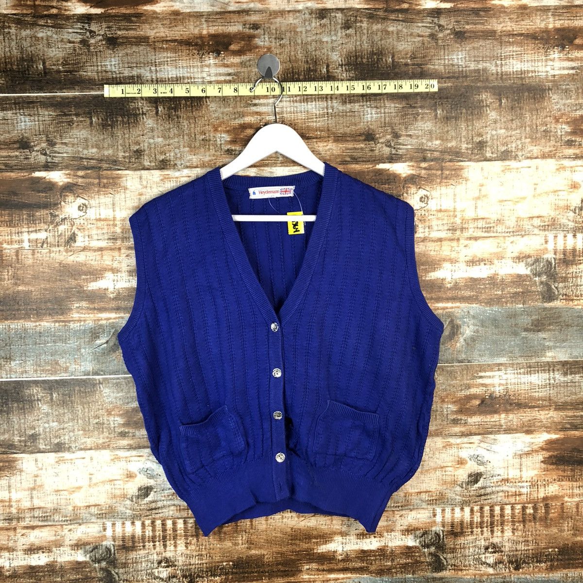 Japanese Brand × Vintage Hey Demanm Blue Vest Knitwear #A1364 Size M / US 6-8 / IT 42-44 - 1 Thumbnail