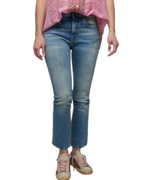 R13 KICK FIT 29 Jasper Stretch Cropped Faded Blue PS26 89078 Size 29" - 1 Thumbnail