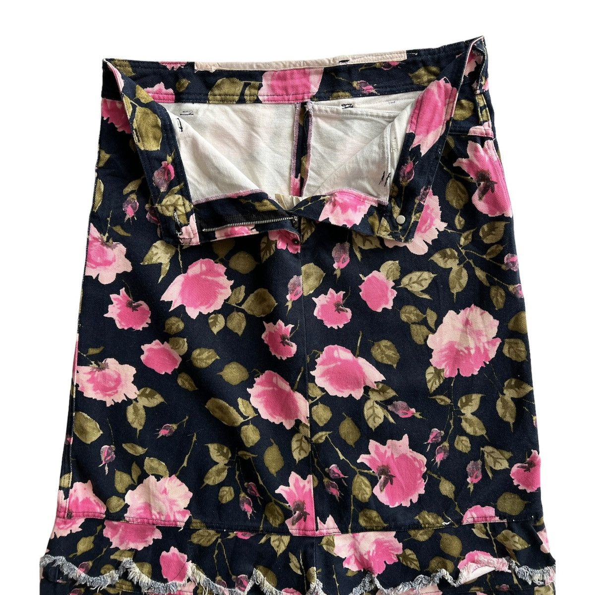 Paul Smith × Vintage Vintage PAUL SMITH FLORAL JEANS SKIRT Size 32" / US 10 / IT 46 - 3 Thumbnail