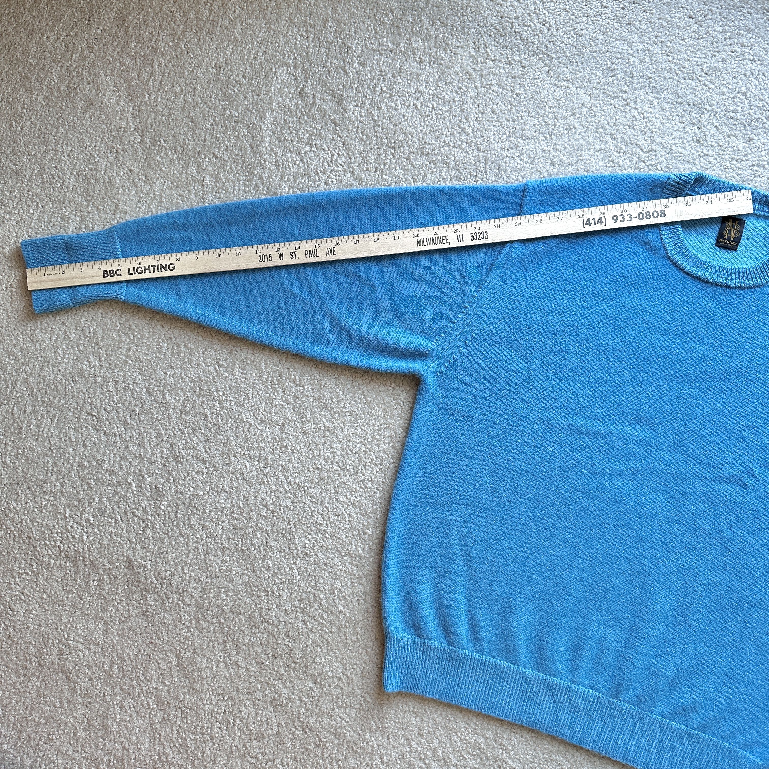 Batoner Batoner Baby Alpaca Blue Crew Neck Knit Sweater Size US L / EU 52-54 / 3 - 7 Thumbnail