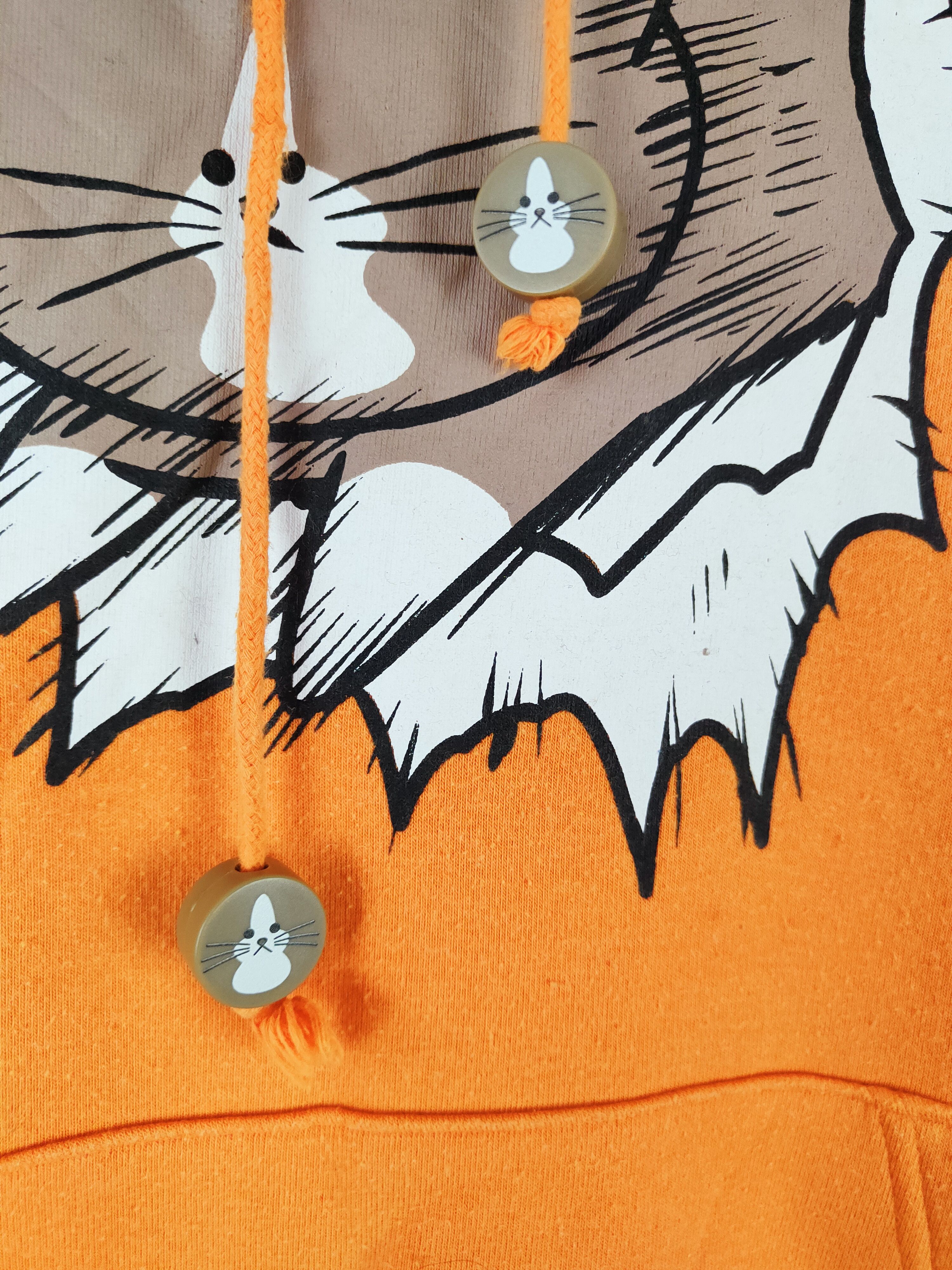 Japanese Brand × Vintage Vintage 💥 Japanese Brand Orange Cat Sweatshirts Size US L / EU 52-54 / 3 - 3 Thumbnail