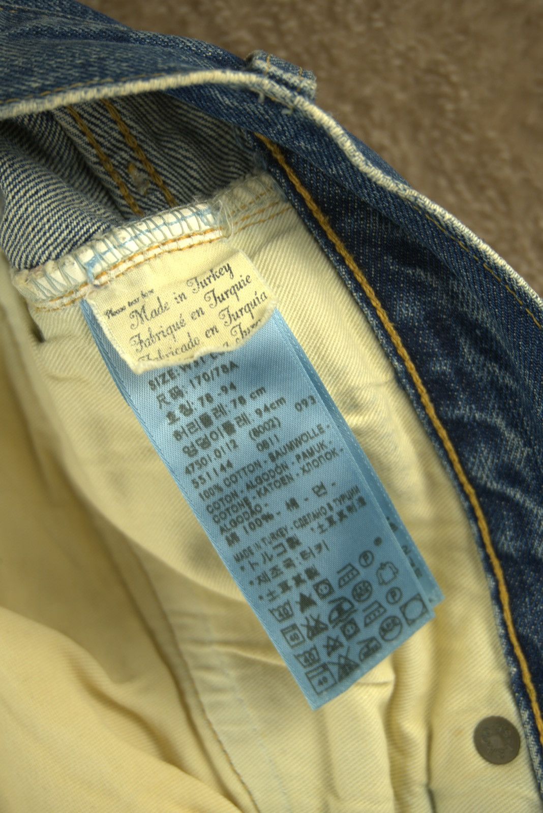 Levi's Vtg Levis 501xx Big E Selvedge Turkey Made Mens Grunge Style Size US 31 - 8 Thumbnail