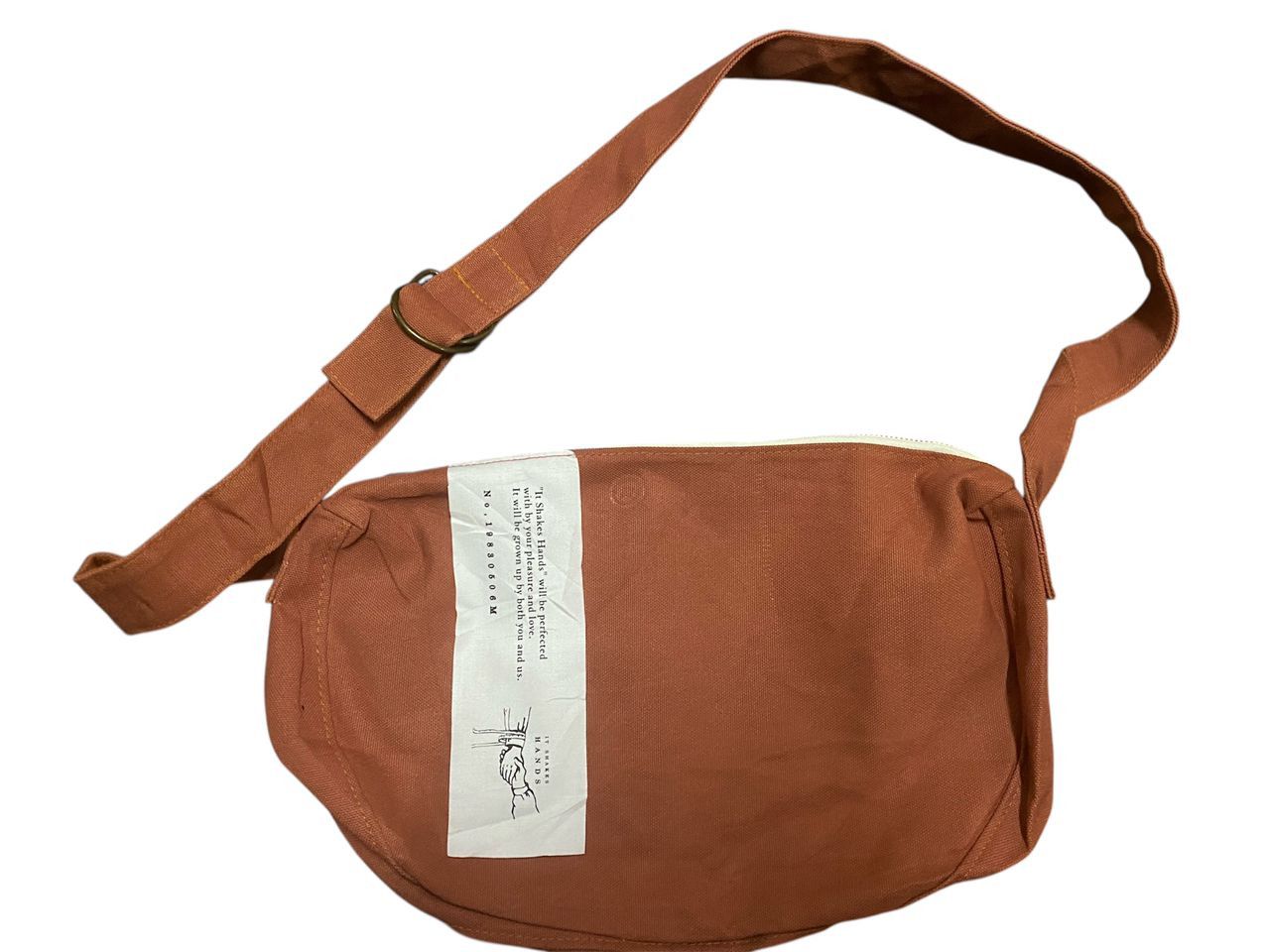 Japanese Brand “It shakes hands” brown canvas sling bag Size ONE SIZE - 1 Thumbnail